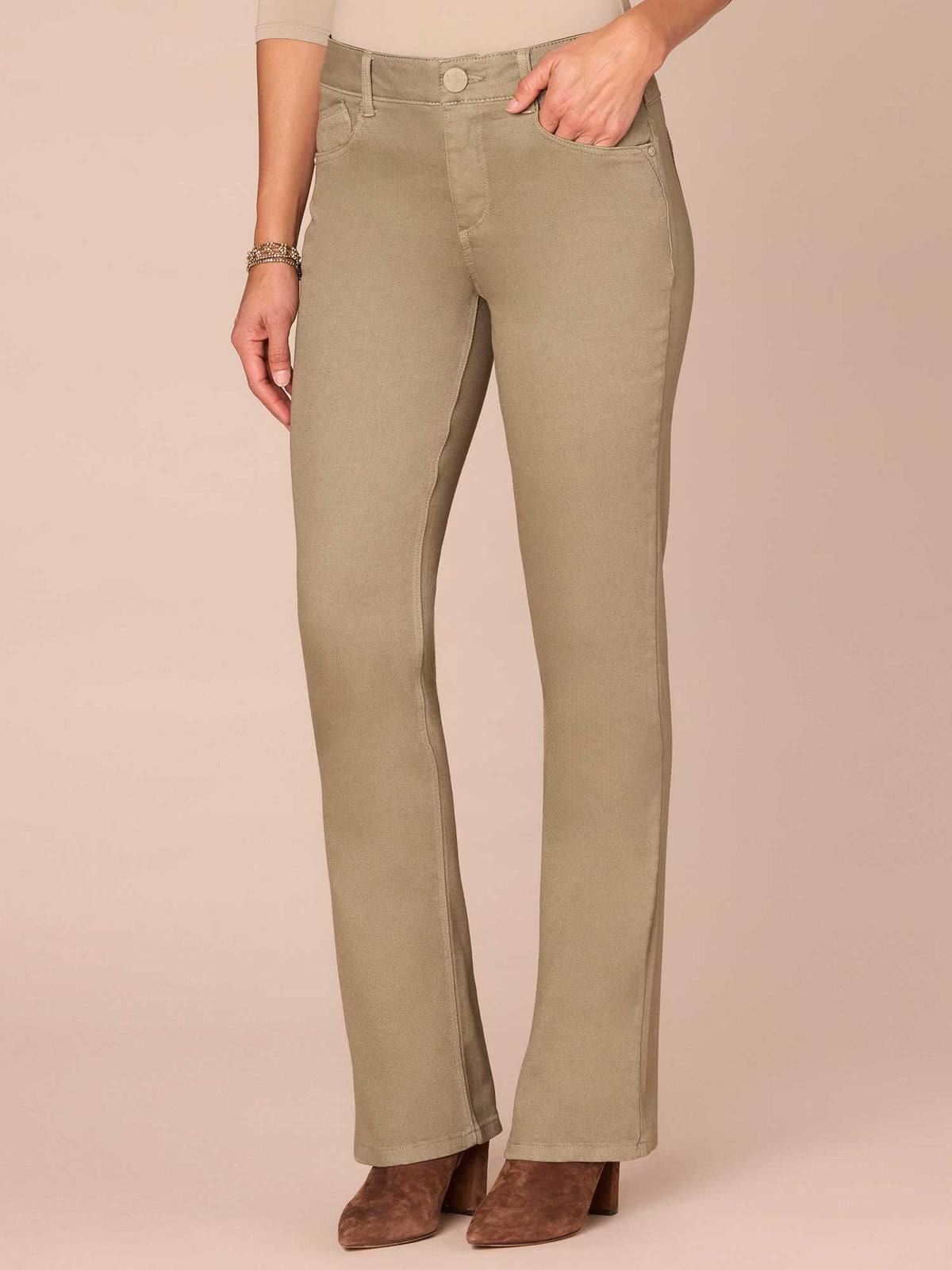 Democracy Clothing "Ab"solution® Mid-Rise Itty Bitty Boot Plus Size Pants - Cold Brew|Laurel Oak