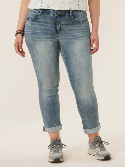 Democracy Clothing "Ab"solution® Girlfriend Blue Plus Jeans - Blue Denim