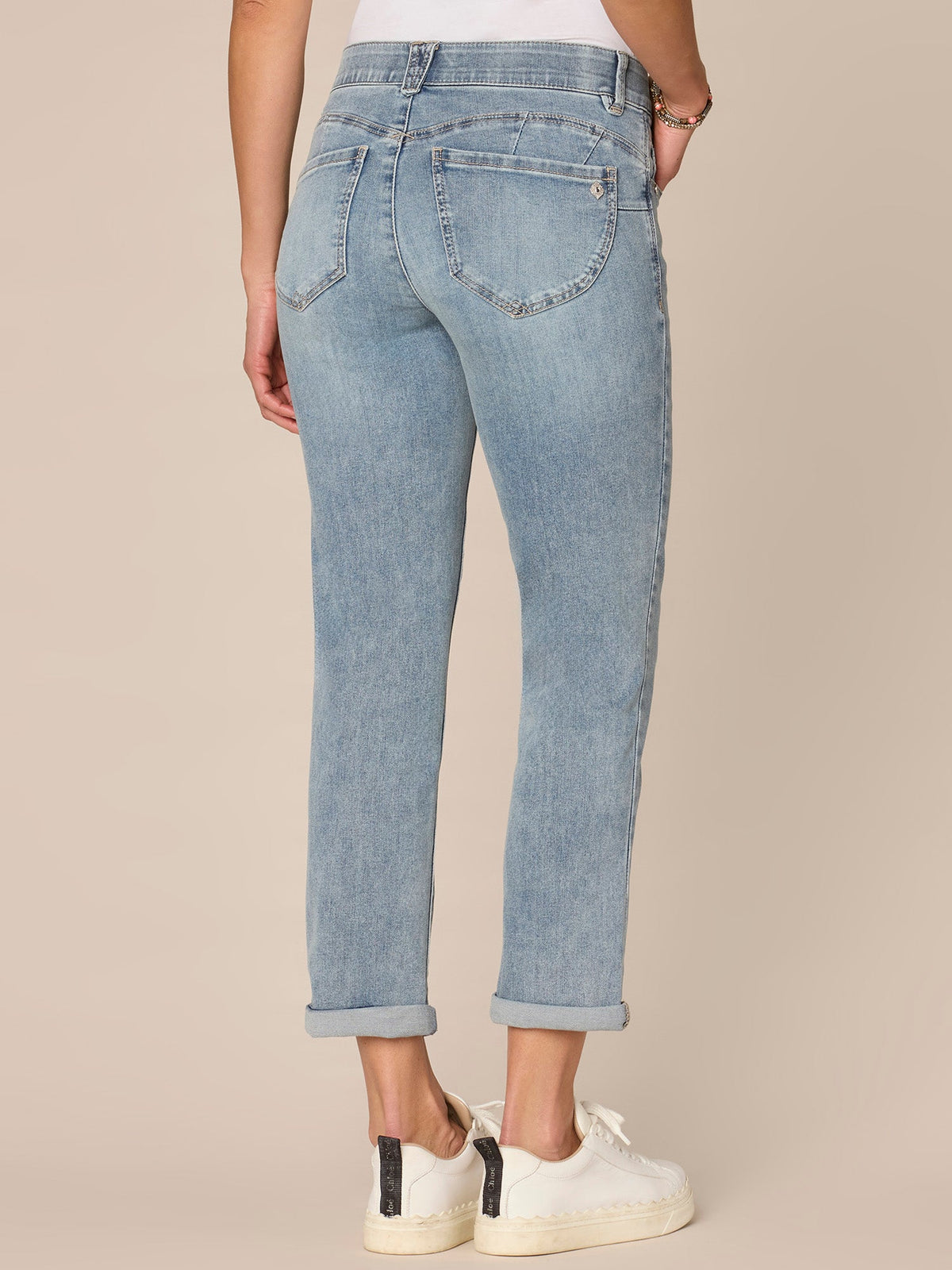 Democracy Clothing “Ab”solution® Mid-Rise Roll Cuff Ankle Skimmer Plus Size Jeans - Light Blue Denim