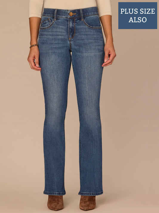 Democracy Clothing "Ab"solution® High Rise Blue Artisanal Itty Bitty Boot Plus Size Jeans - Blue Artisanal Denim