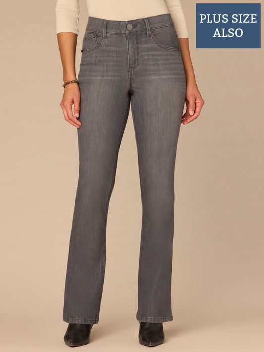 Democracy Clothing "Ab"solution® High Rise Cascading D Itty Bitty Boot Plus Size Jeans - Grey Denim