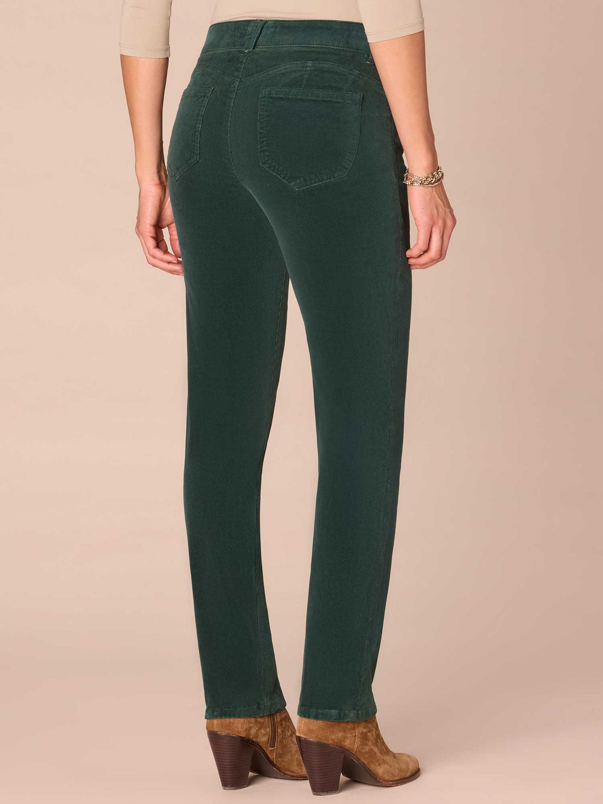 Democracy Clothing "Ab"solution® Mid-Rise Corduroy Plus Size Straight Leg Pants - Black|Fig Jam|Blue Pine|Dark Roast|Candied Walnut|Espresso|Royal Rum|Raw Umber|Deep Pine|Blanched Almond