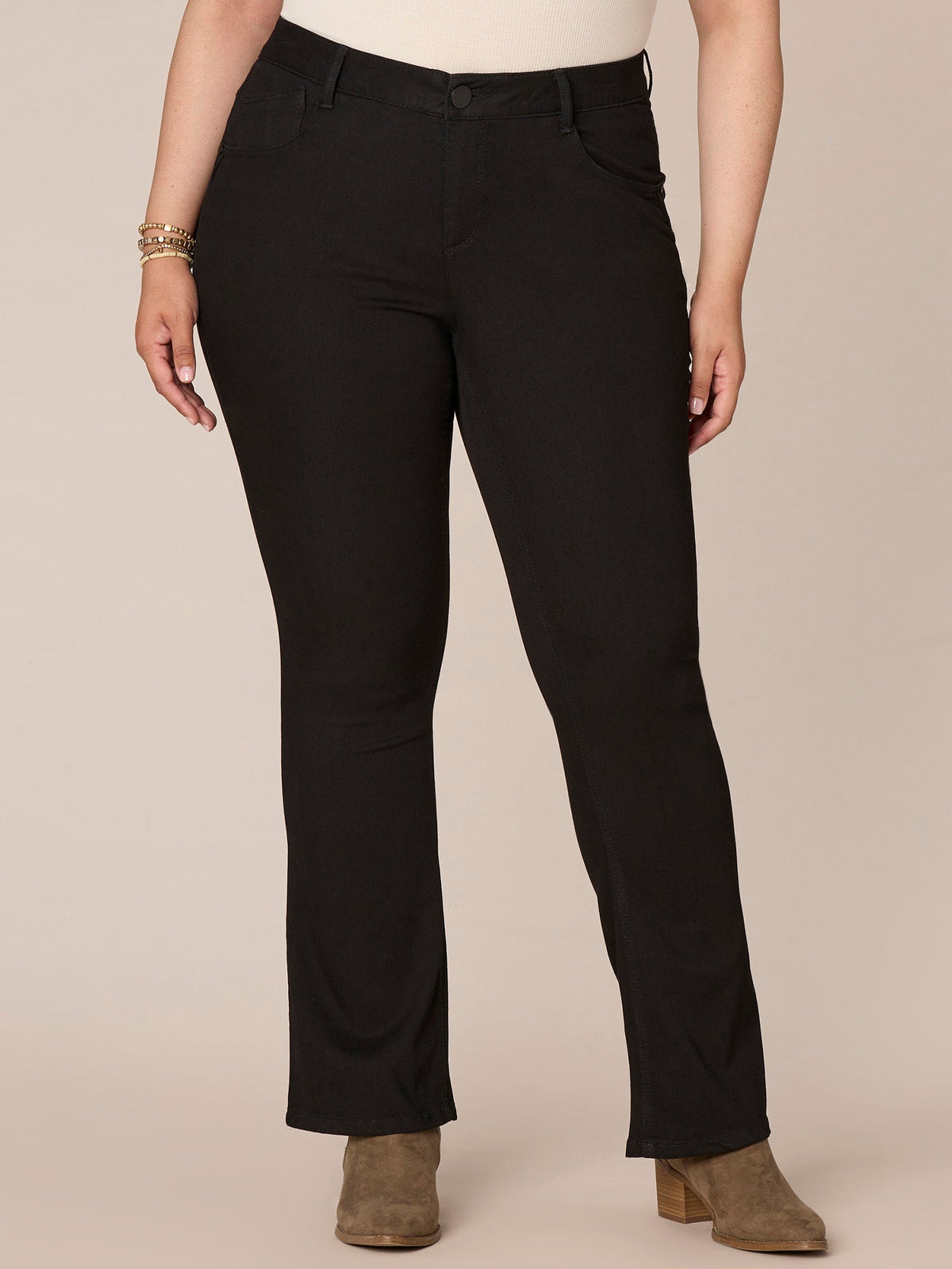 Democracy Clothing "Ab"solution® Black Denim Plus Itty Bitty Bootcut Jeans - Black Denim