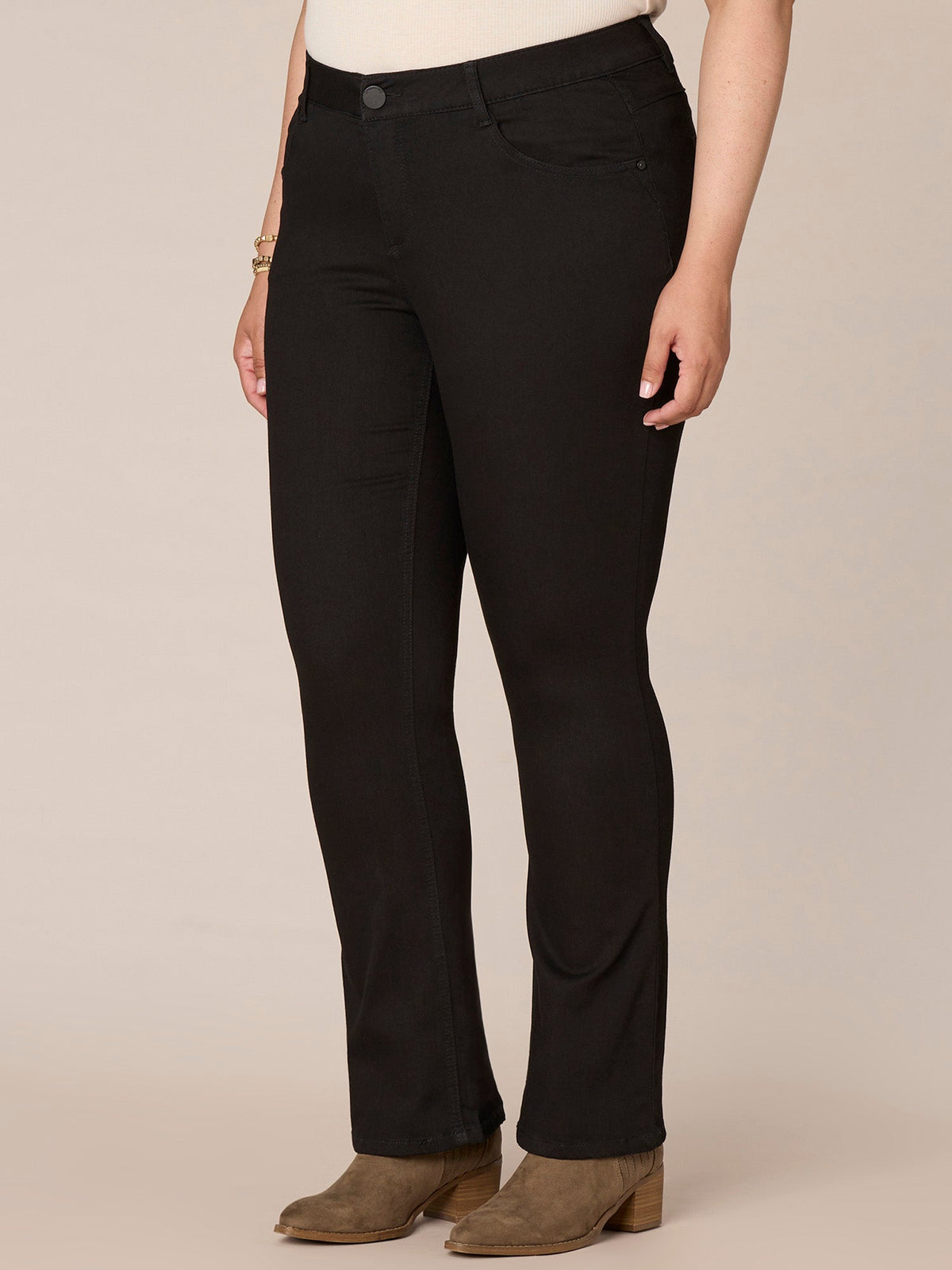 Democracy Clothing "Ab"solution® Black Denim Plus Itty Bitty Bootcut Jeans - Black Denim