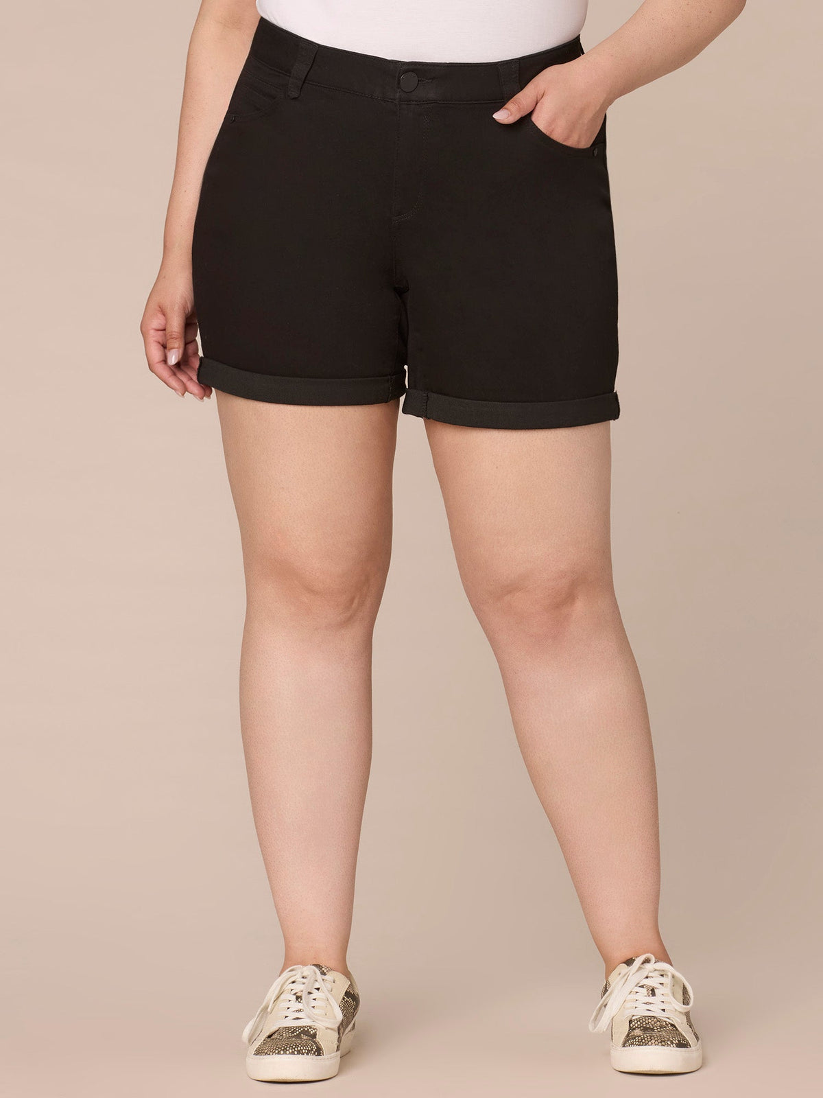 Democracy Clothing "Ab"solution Plus Size High Rise Short with 7" Inseam - Black