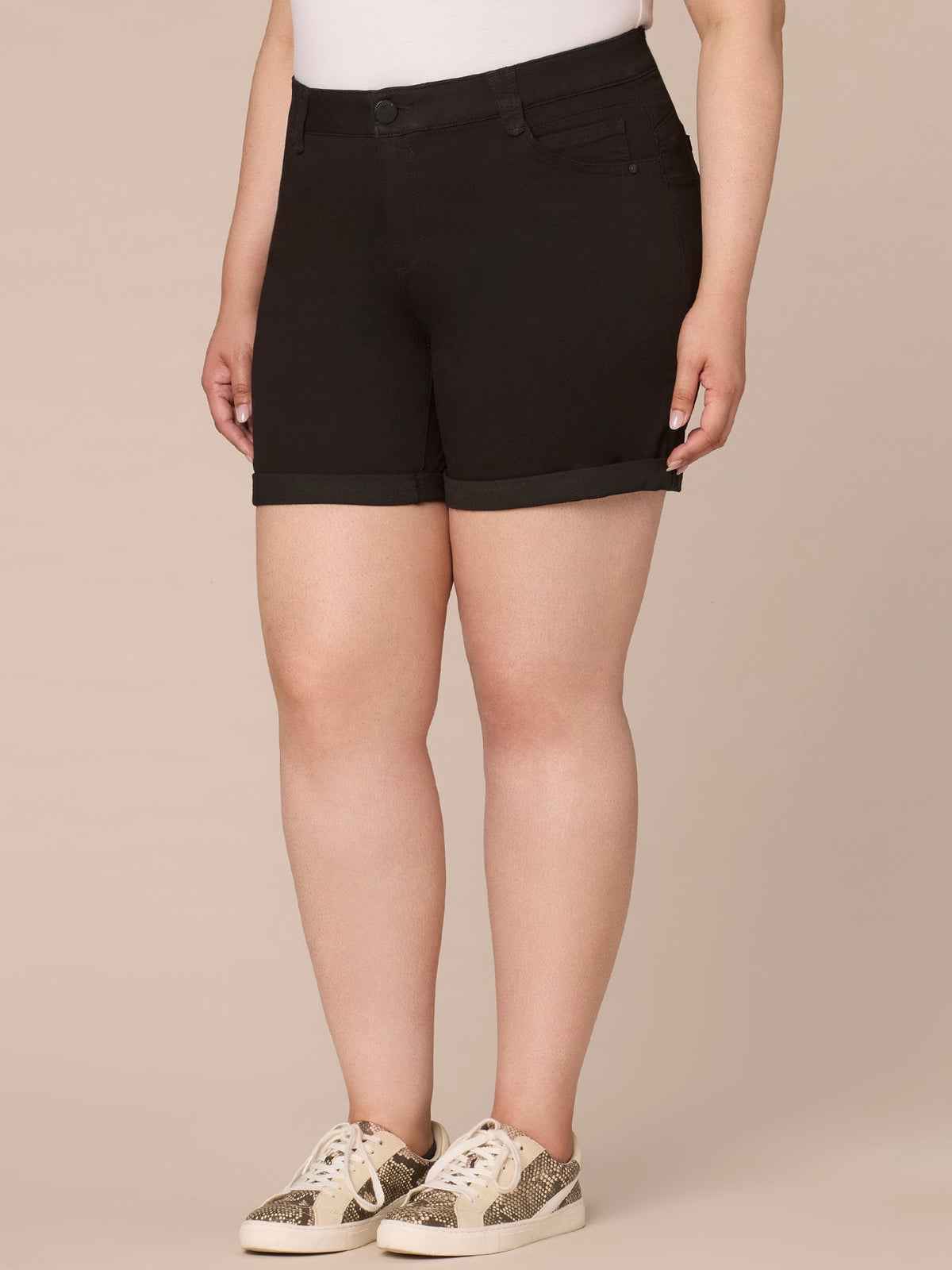 Democracy Clothing "Ab"solution Plus Size High Rise Short with 7" Inseam - Black