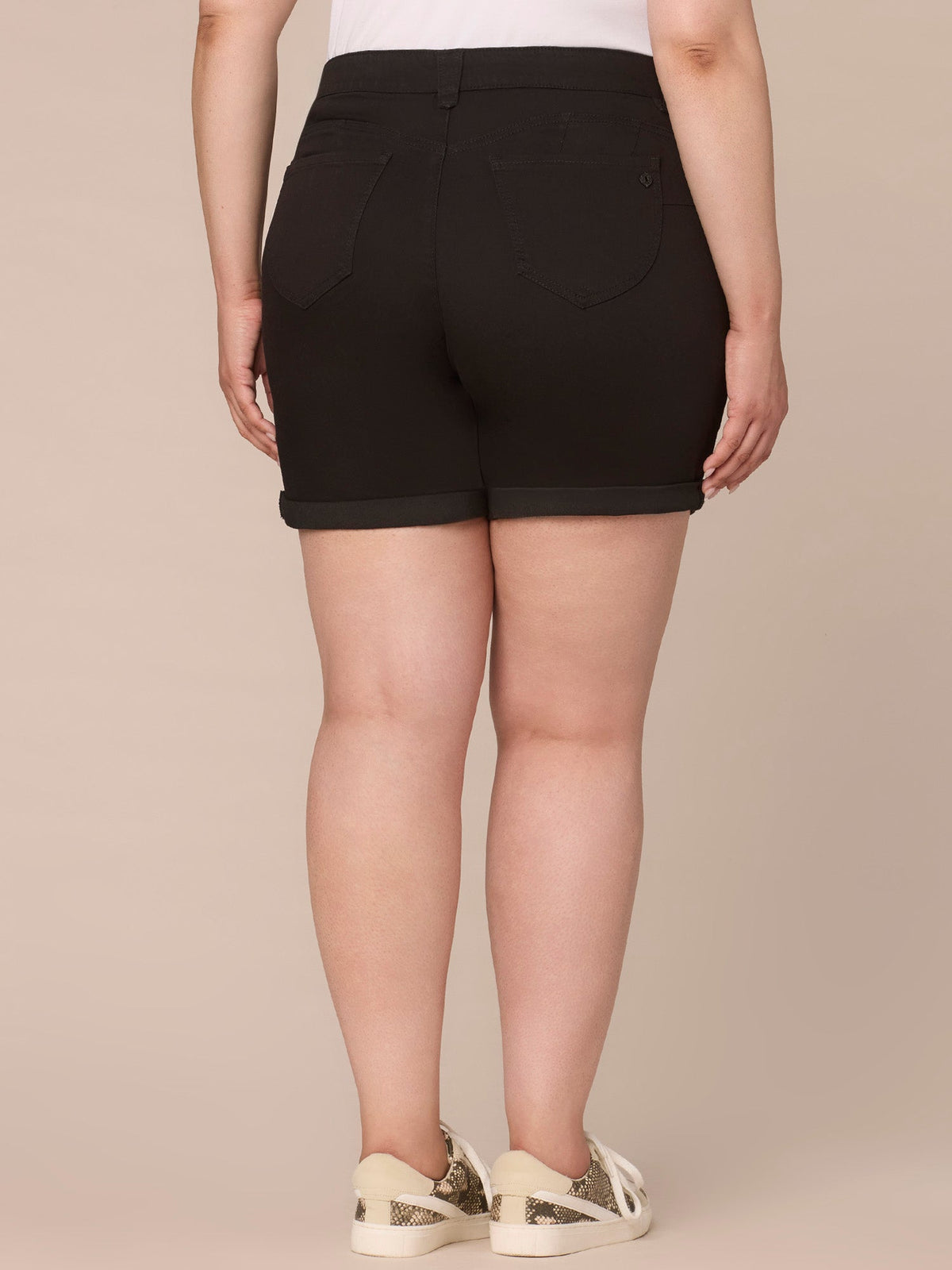 Democracy Clothing "Ab"solution Plus Size High Rise Short with 7" Inseam - Black