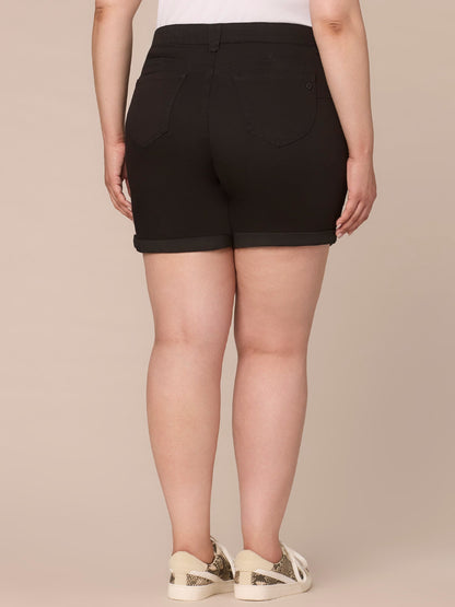 Democracy Clothing "Ab"solution Plus Size High Rise Short with 7" Inseam - Black