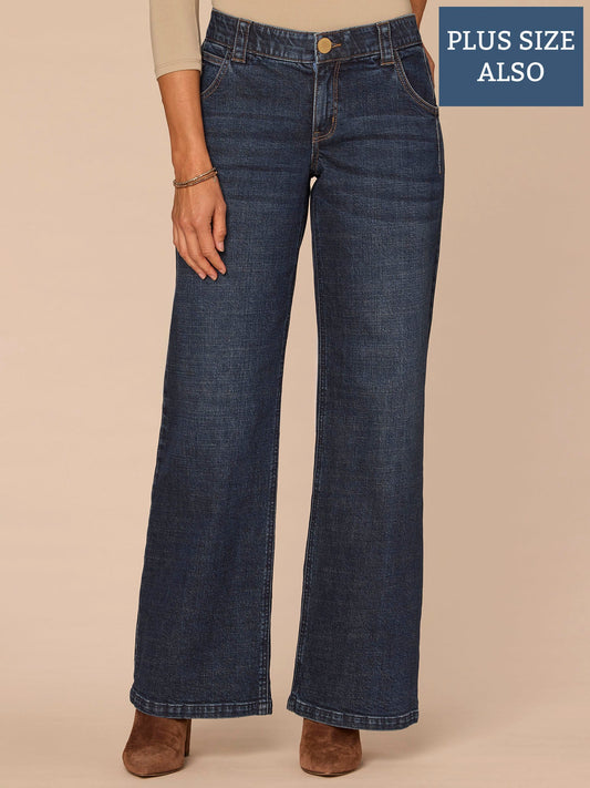 Democracy Clothing "Ab"solution® Mid-Rise Indigo Plus Size Wide Leg Jeans - Indigo Denim