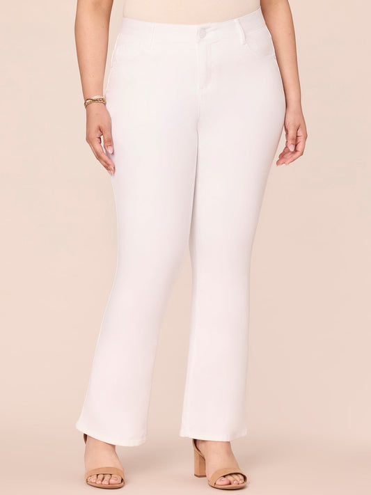 Democracy Clothing "Ab"solution® White Denim Itty Bitty Bootcut Plus Jeans - Optic White Denim