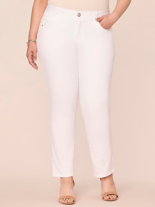 Democracy Clothing "Ab"solution® Optic White Plus Straight Leg Jeans - Optic White Denim